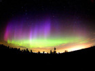 Northern lights over Canada causes by solar flares