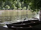 Tranquil rowing boat wait on a summers afternoon